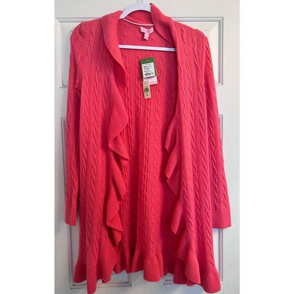 Cashmere Everglades Cable Sweater Coat - size Small - Picture 1 of 9